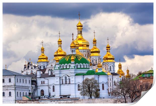 Uspenskiy Cathedral Lavra Cathedral Kiev Ukraine Print by William Perry