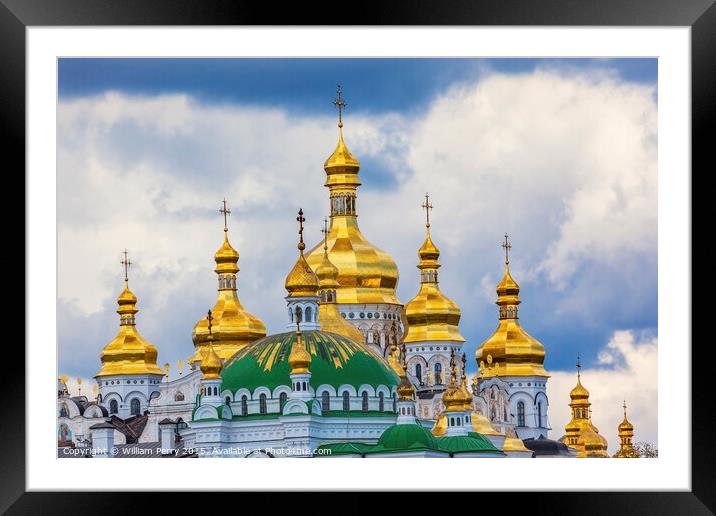 Uspenskiy Cathedral Lavra Cathedral Kiev Ukraine Framed Mounted Print by William Perry