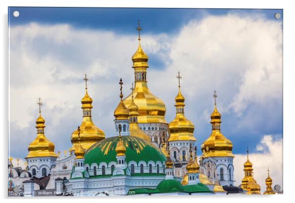 Uspenskiy Cathedral Lavra Cathedral Kiev Ukraine Acrylic by William Perry