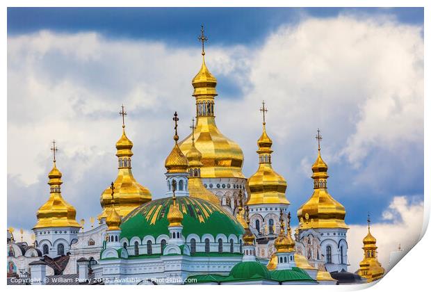 Uspenskiy Cathedral Lavra Cathedral Kiev Ukraine Print by William Perry