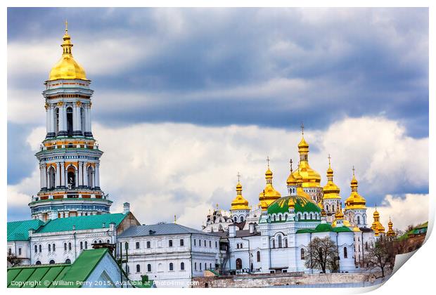 Great Bell Tower Uspenskiy Cathedral Lavra Cathedral Kiev Ukrain Print by William Perry