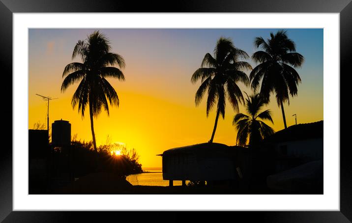 Sunrise At The Bay Of Pigs Framed Mounted Print by Chris Lord