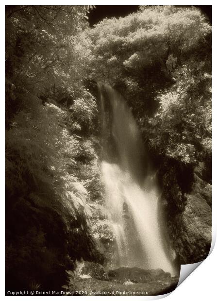 Te Wairoa Waterfall in infrared Print by Robert MacDowall