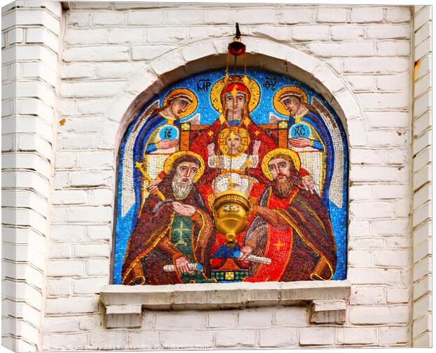 Nativity Mosaic Lavra Cathedral Kiev Ukraine Canvas Print by William Perry
