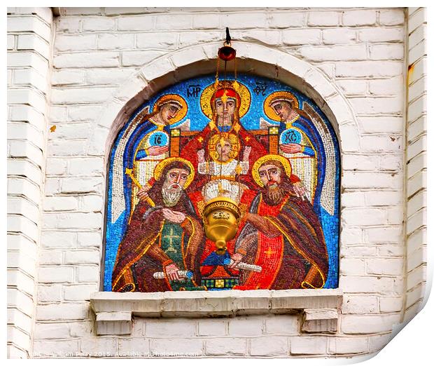 Nativity Mosaic Lavra Cathedral Kiev Ukraine Print by William Perry