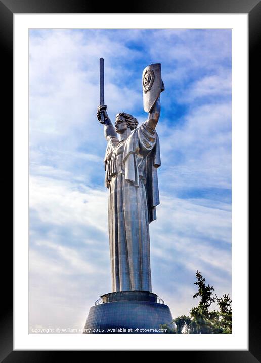 World War 2 Victory Motherland Soviet Monument Kiev Ukraine Framed Mounted Print by William Perry