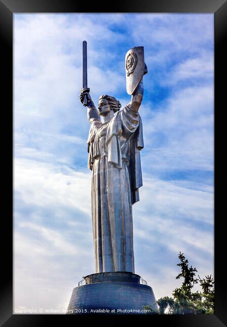 World War 2 Victory Motherland Soviet Monument Kiev Ukraine Framed Print by William Perry