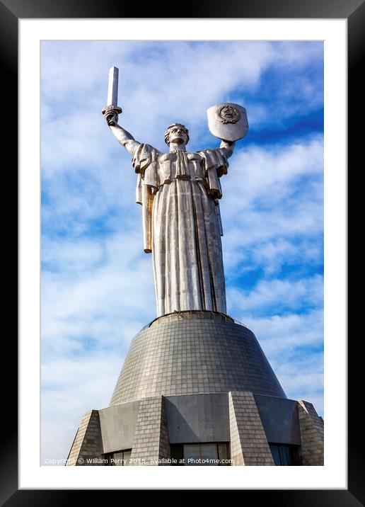 World War 2 Victory Motherland Soviet Monument Kiev Ukraine Framed Mounted Print by William Perry