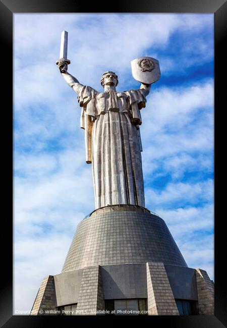 World War 2 Victory Motherland Soviet Monument Kiev Ukraine Framed Print by William Perry