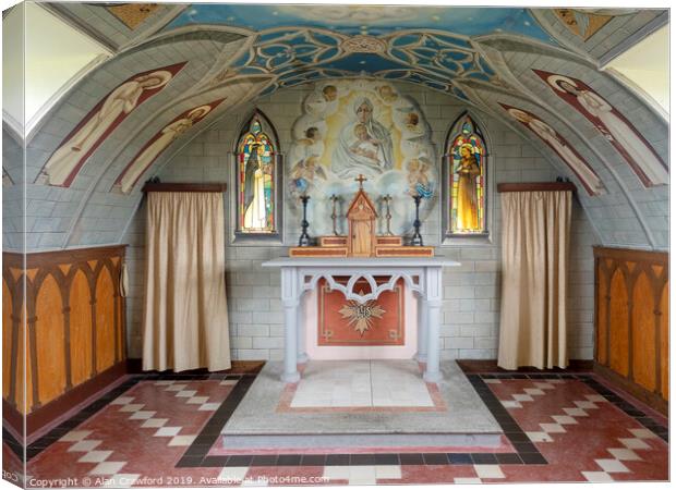 The Italian Chapel at Lamb Holm on the Orkney Islands Canvas Print by Alan Crawford