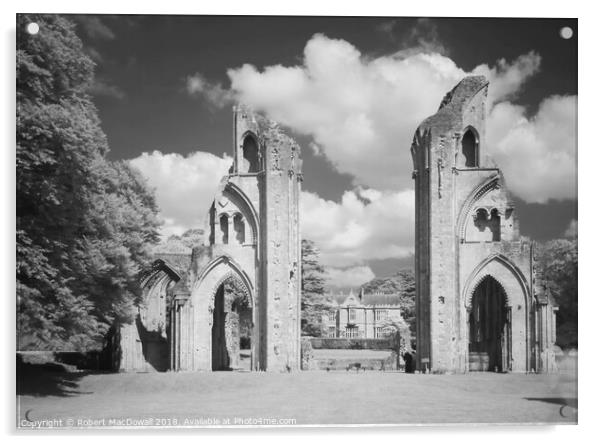 Glastonbury Abbey in infrared Acrylic by Robert MacDowall