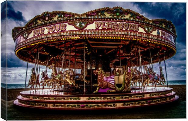 Brighton Seafront Carousel Canvas Print by Chris Lord