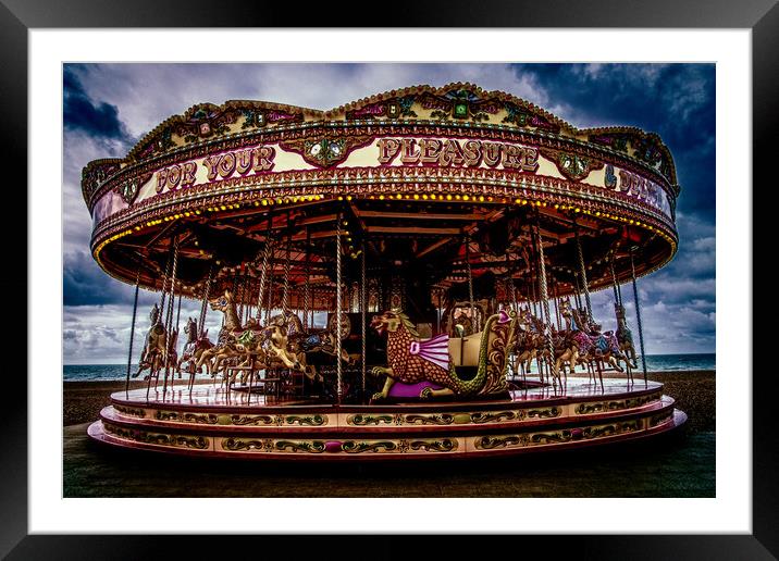 Brighton Seafront Carousel Framed Mounted Print by Chris Lord