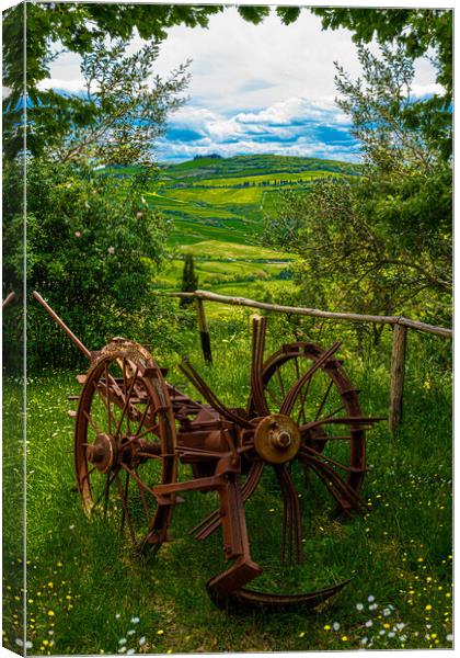 View From A Farm In Tuscany Canvas Print by Chris Lord