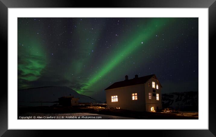 Under the Aurora Framed Mounted Print by Alan Crawford