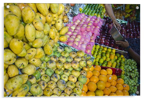 fruits selling Acrylic by Hassan Najmy