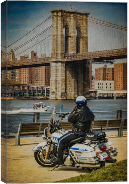 NYPD Call Home Phone Break Canvas Print by Chris Lord
