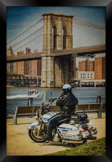 NYPD Call Home Phone Break Framed Print by Chris Lord