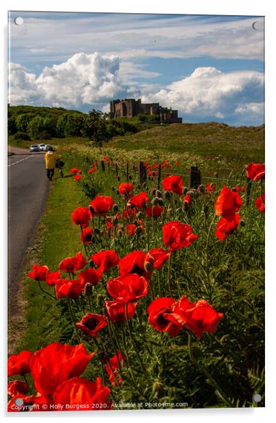 Bamburgh Castle Northumberland  Acrylic by Holly Burgess