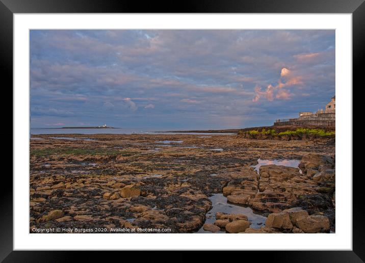 Coquet island looking from Amble by the sea  Framed Mounted Print by Holly Burgess
