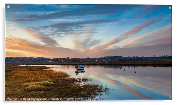 Early Morning Colour Over Blakeney Acrylic by David Powley