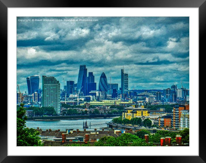 London skyline Framed Mounted Print by David Atkinson
