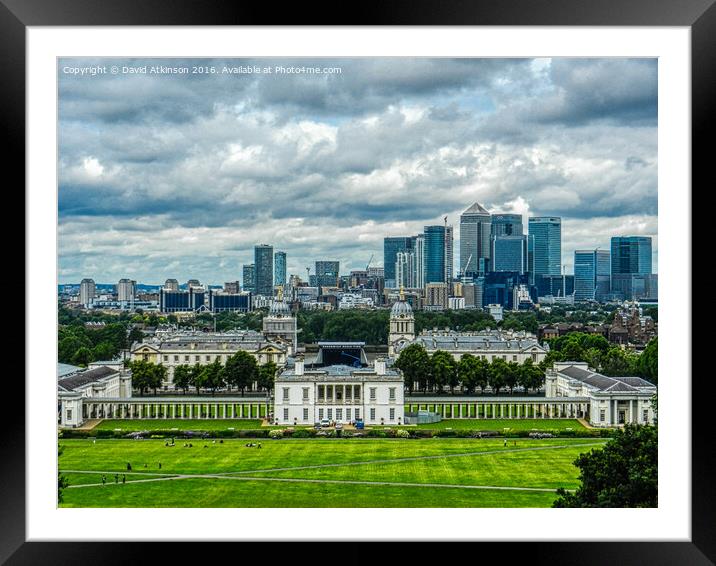 London from Greenwich  Framed Mounted Print by David Atkinson