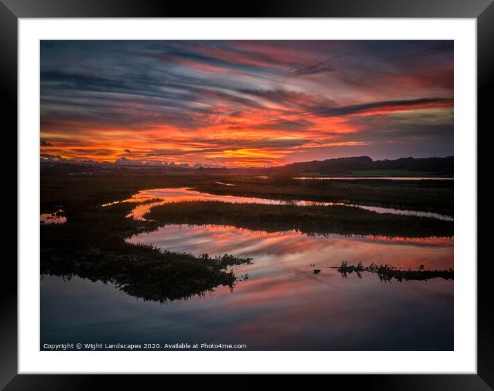 Newtown Salt Pan Sunset Framed Mounted Print by Wight Landscapes
