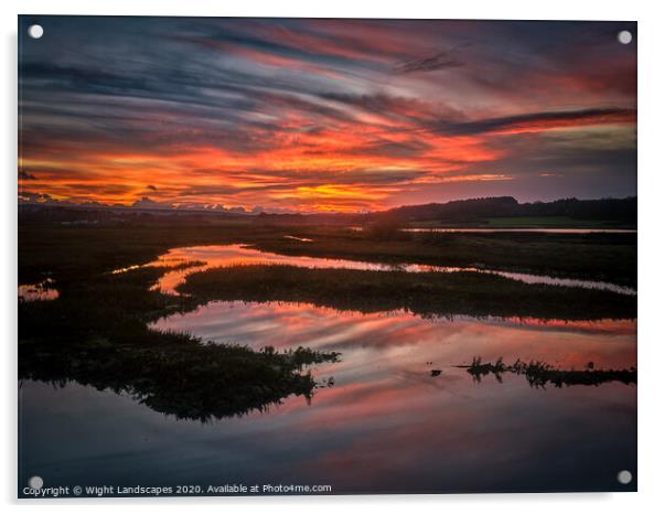 Newtown Salt Pan Sunset Acrylic by Wight Landscapes