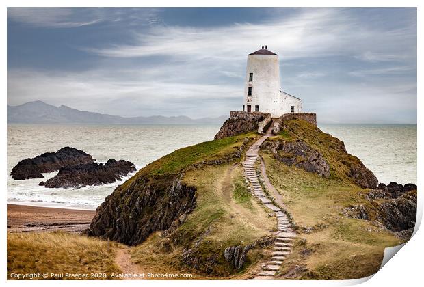 Old lighthouse Goleudy Twr Mawr, Anglesey Print by Paul Praeger