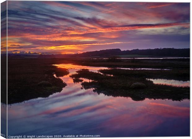 Newtown Sunset Isle Of Wight Canvas Print by Wight Landscapes