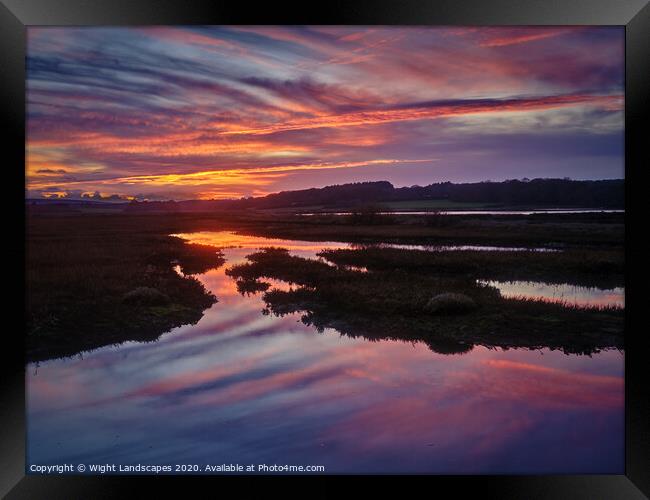 Newtown Sunset Isle Of Wight Framed Print by Wight Landscapes