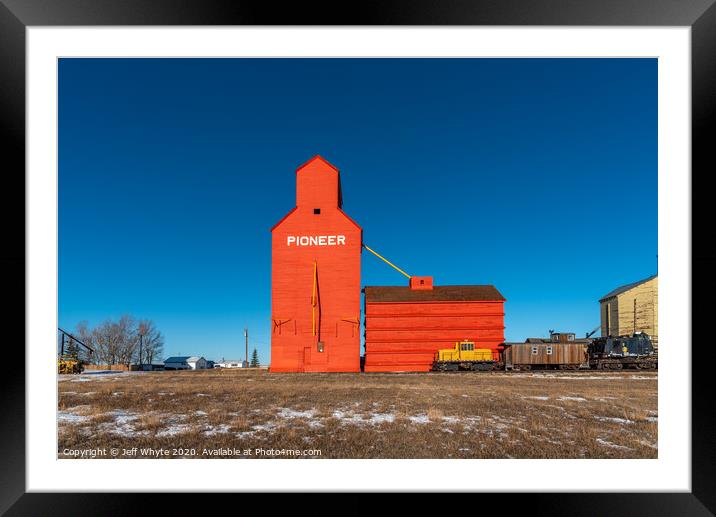 Prairie Grain Elevator Framed Mounted Print by Jeff Whyte