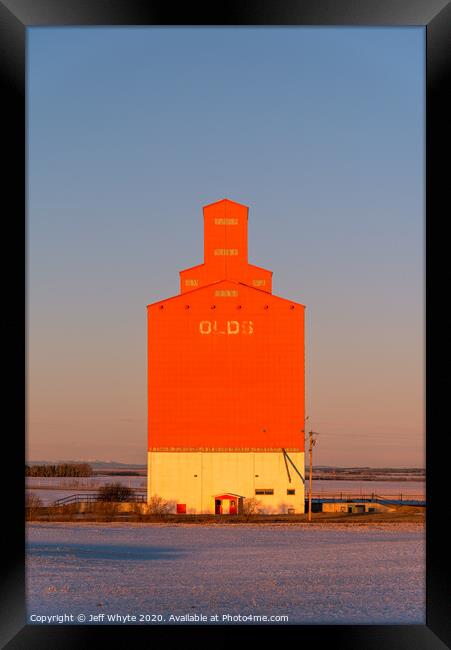 Prairie Grain Elevator Framed Print by Jeff Whyte