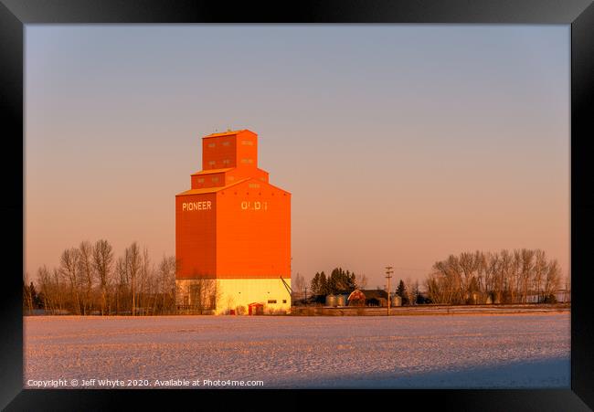 Prairie Grain Elevator Framed Print by Jeff Whyte