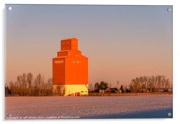 Prairie Grain Elevator Acrylic by Jeff Whyte