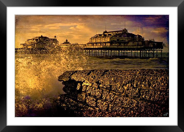 West Pier Splash Framed Mounted Print by Chris Lord
