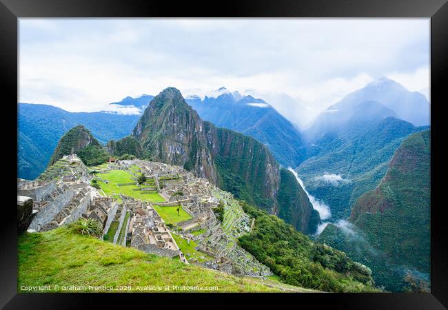 Machu Picchu Vista Framed Print by Graham Prentice