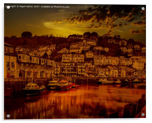 Looe Town Acrylic by Nigel Hatton