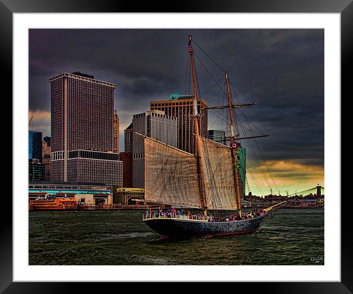 Sailing the East River Framed Mounted Print by Chris Lord