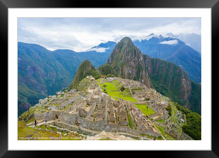 Machu Picchu Ruins Panorama Framed Mounted Print by Graham Prentice