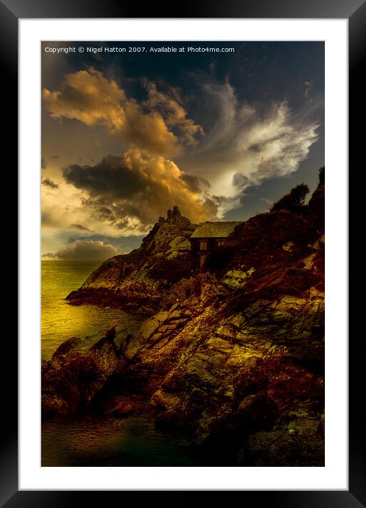 Sunset At Polperro Framed Mounted Print by Nigel Hatton