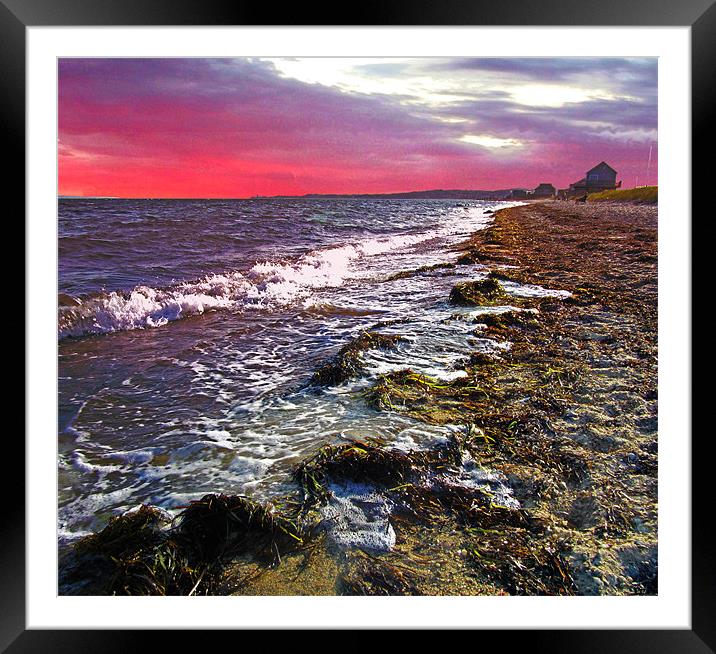 Sunset on Falmouth South Beach Framed Mounted Print by Mark Sellers