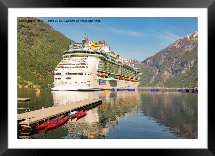 Docked at Gerainger Norway Framed Mounted Print by Mike Hughes