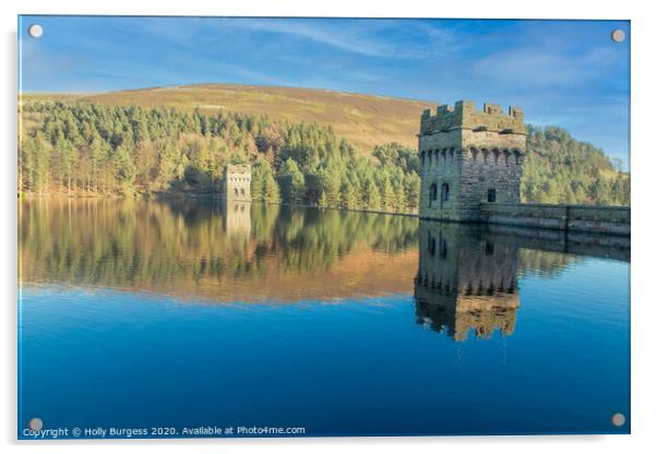 Howden Reservoir: Derbyshire's Y-Shaped Wonder Acrylic by Holly Burgess