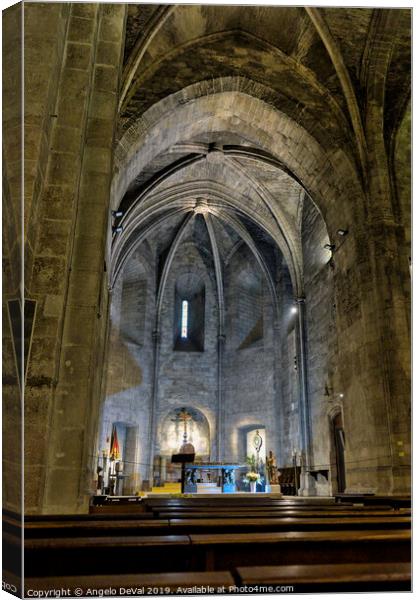 Saint Victor Medieval Abbey interior in Marseilles Canvas Print by Angelo DeVal