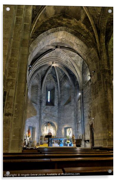 Saint Victor Medieval Abbey interior in Marseilles Acrylic by Angelo DeVal
