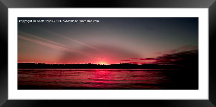 Red coloured coastal sunrise seascape. Framed Mounted Print by Geoff Childs