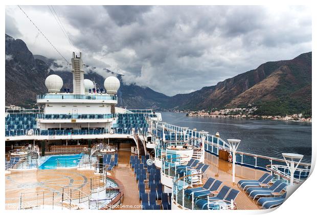 The cruise ship Royal Princess in the Bay of Kotor Print by Kevin Hellon