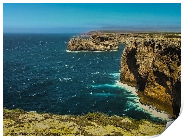 The Edge of the World! - Cape St. Vincent Print by Paddy Art